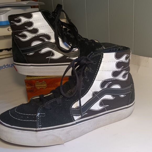 Vans SK8 Hi White Flame Unisex Suede Leather High Top Sneakers Women 9.5 Men 8 main image 10